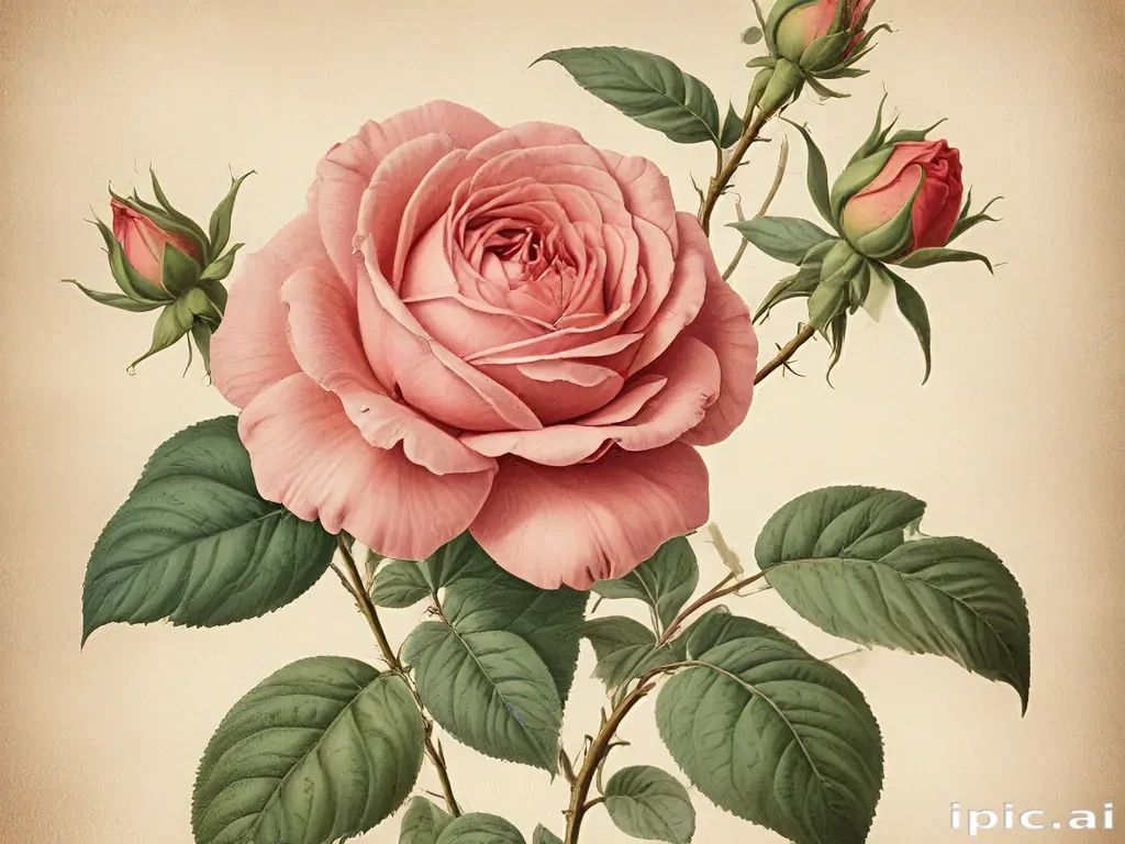 vintage rose illustration