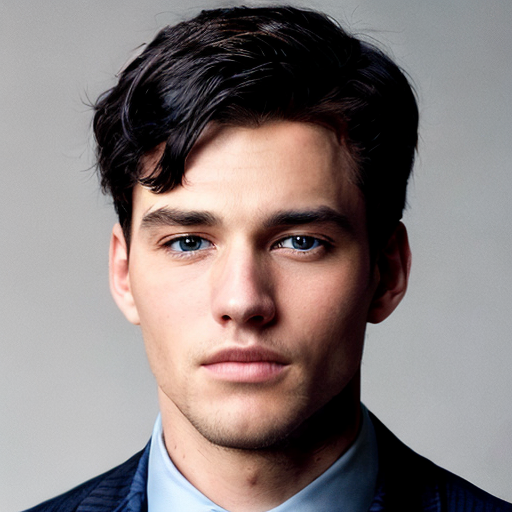 model man with blue eyes and black hair