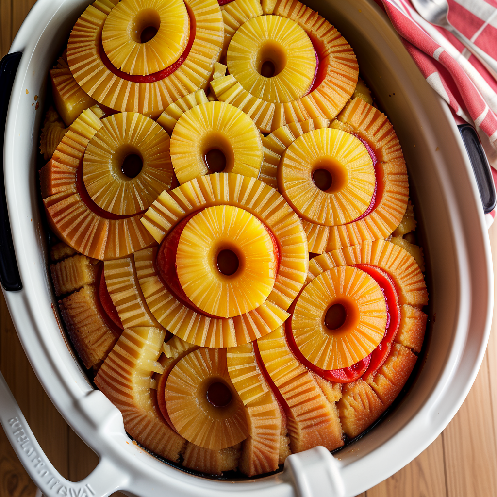 pineapple upside down cake in crock pot