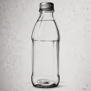 water bottle drawing
