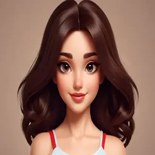 brunette cartoon character