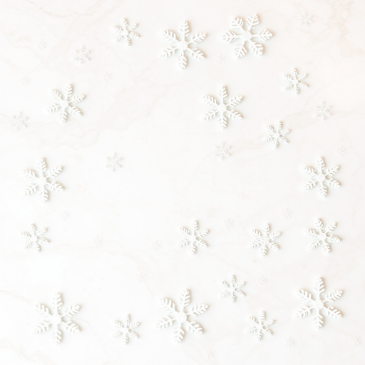 Create a winter themed background featuring a marble texture with soft white and light beige colors and overlay delicate snowflakes in various sizes and designs scattered throughout the image.