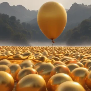 golden balloons
