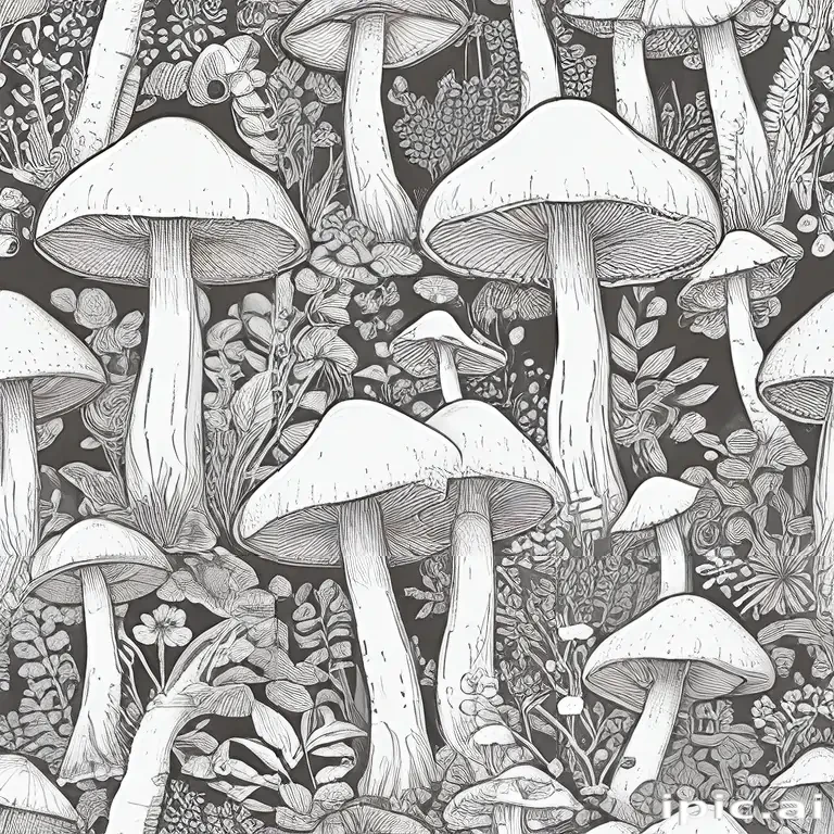 mushroom line art