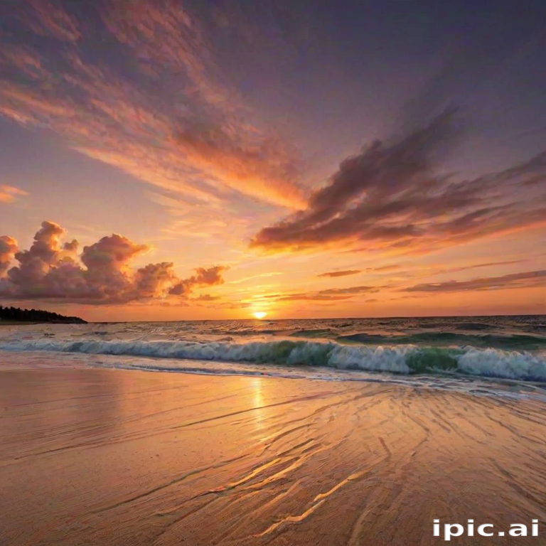sunset on the beach backgrounds