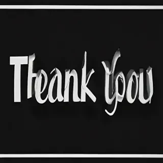 thank you in black and white