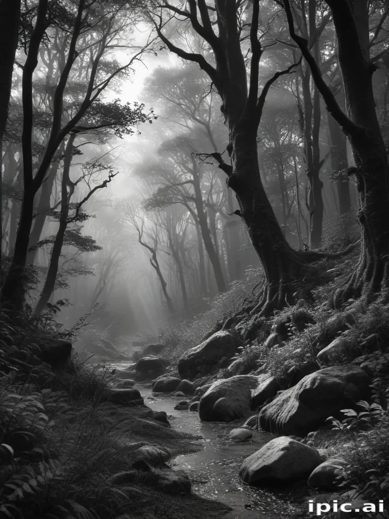 forest clipart black and white