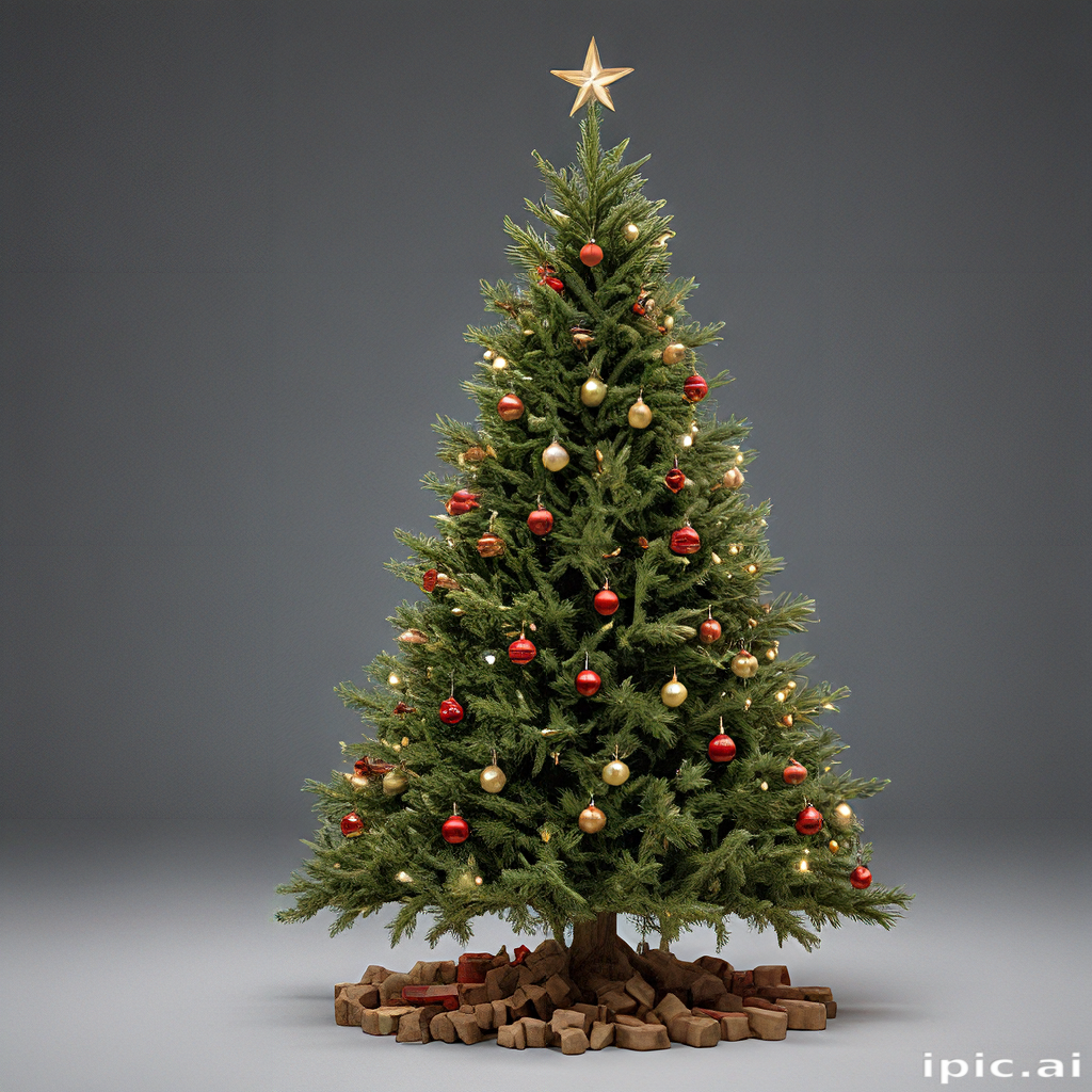 Beautifully Decorated Christmas Tree with Ornaments and a Star Topper