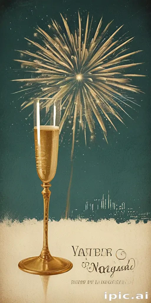 happy new year vintage