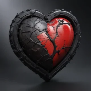 broken heart black