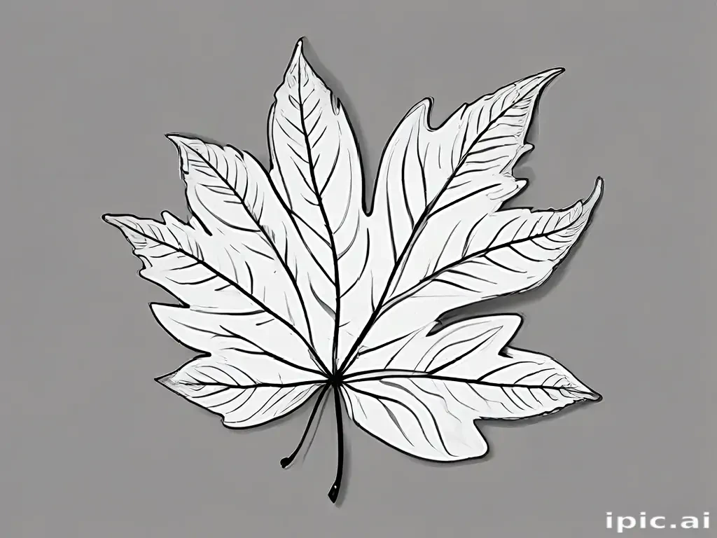 leaf clip art black and white