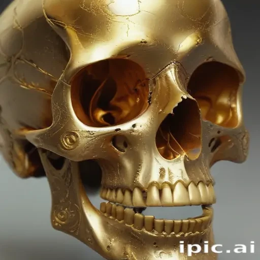 transparent gold skull
