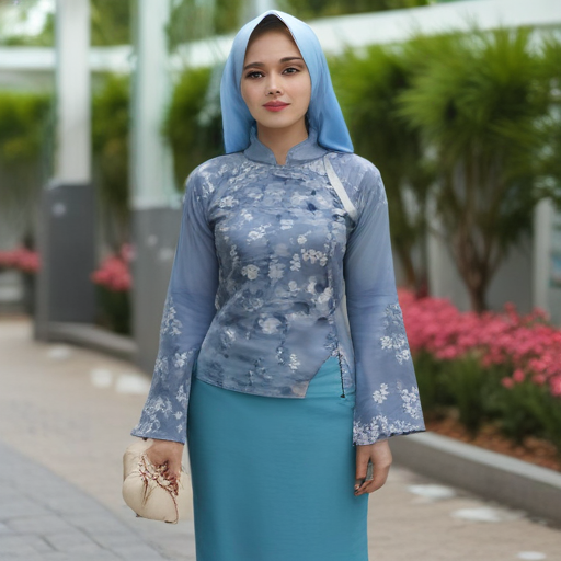 a lady in baju kurung
