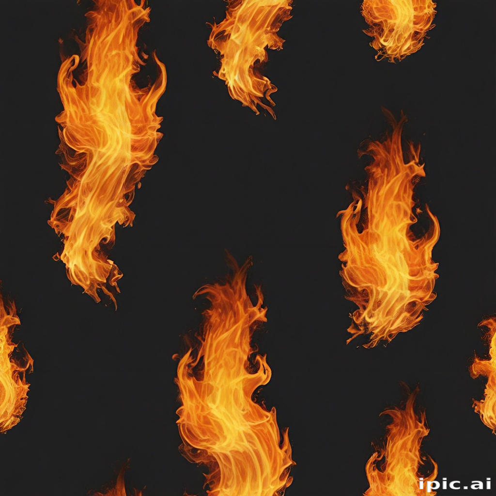 Dynamic Flames Dancing Against a Dark Background in Vibrant Colors