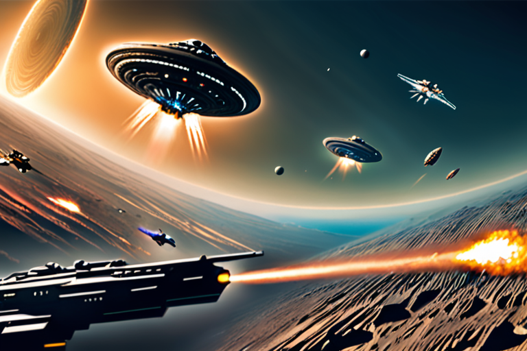 epic space battle with aliens