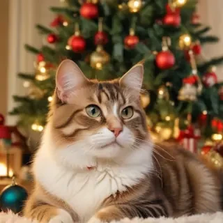 cat christmas background