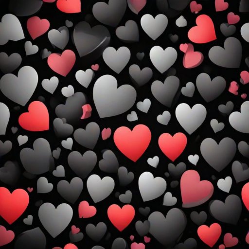 hearts background black