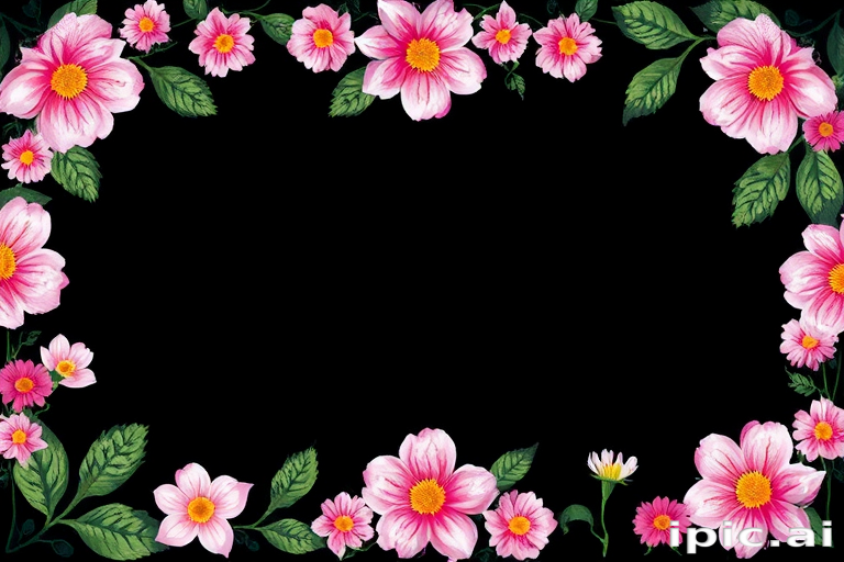 flower border transparent