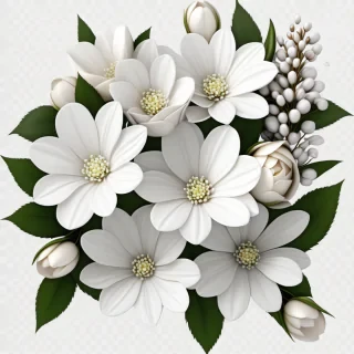 white flowers png transparent