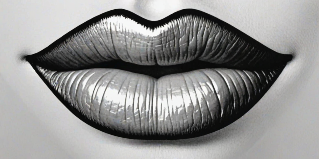 lips clipart black and white
