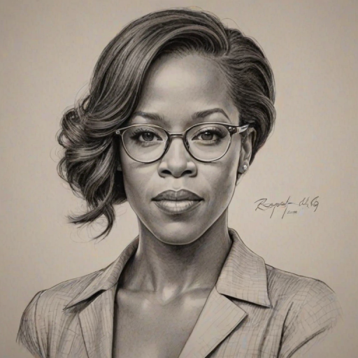 Resplendent Regina King, pencil sketch, portrait of Lovely woman 1933s in glasses, hair style beatnik, outline, clear lines, fine lines, 8k