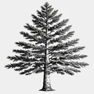 black and white pine tree clip art