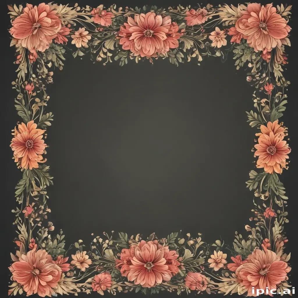flowery border clipart