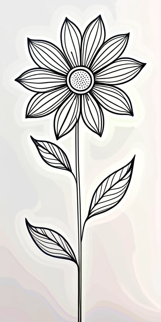 simple flower line drawing