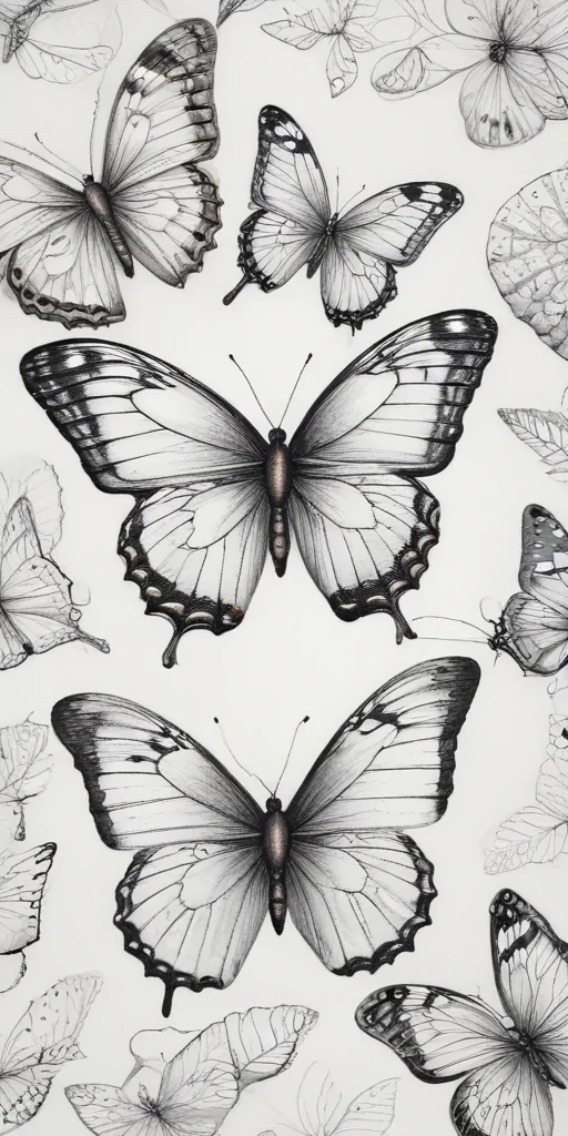 drawing butterflies