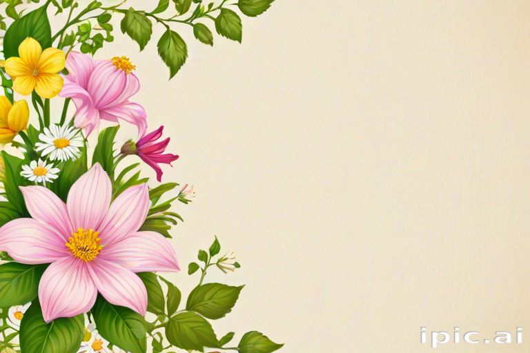 flowery border clipart