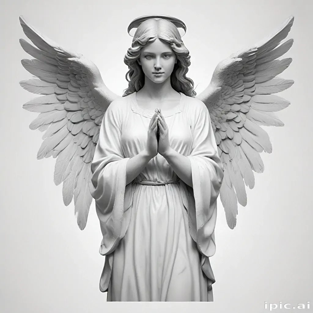 angel clip art black and white