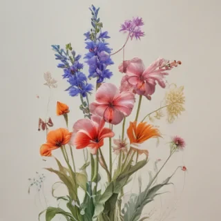 aesthetic flowers drawing