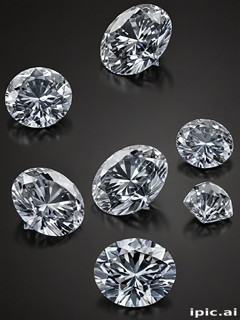 Brilliantly Cut Diamonds Sparkling Elegantly Against a Dark Background ...