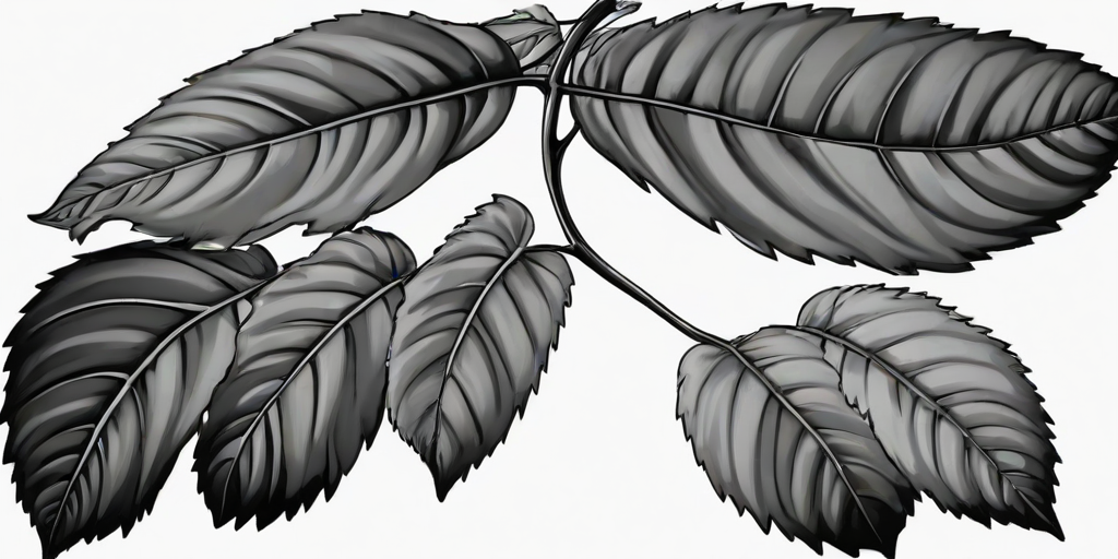 black and white clipart leaf