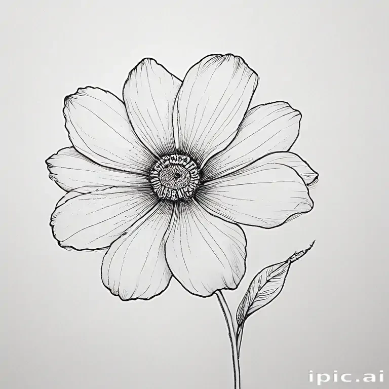 simple flower line art