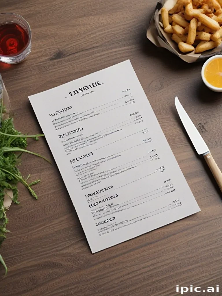 restaurant menu mockup