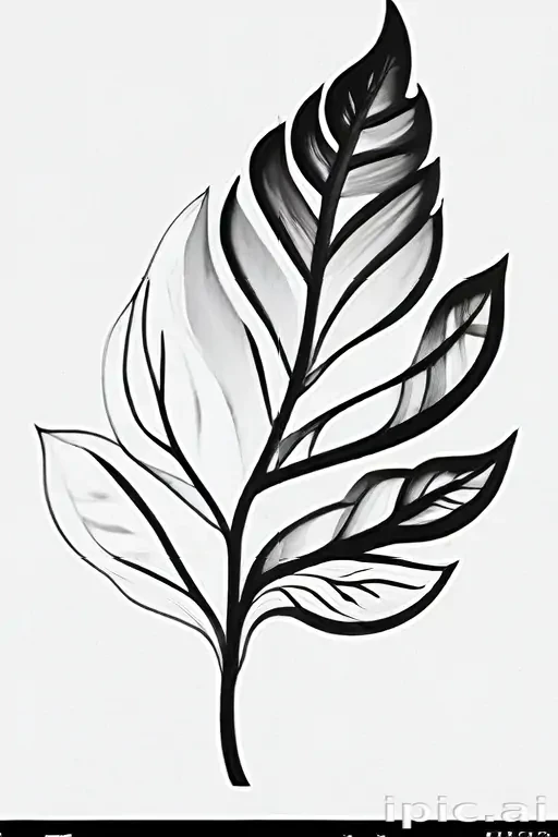 black and white leaf clip art