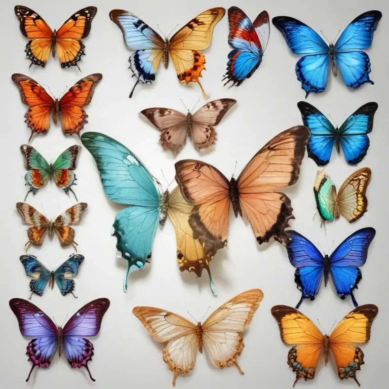 A Colorful Collection of Diverse Butterfly Species Displayed Artfully ...