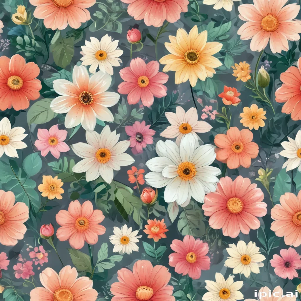 cartoon flowers transparent background
