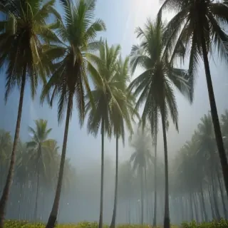 transparent palm trees