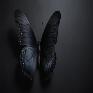 black wallpaper butterfly
