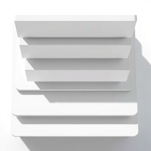 Create a high-resolution illustration of a stack of geometric white boxes with sharp edges and slight shading, taken with a DSLR camera at f/4 aperture, 50mm lens, 1/60s shutter speed, natural lighting, top-down view, emphasizing clean lines and shadows for depth.