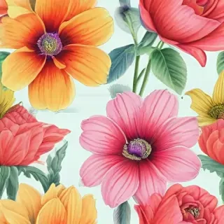 drawings of flowers with color