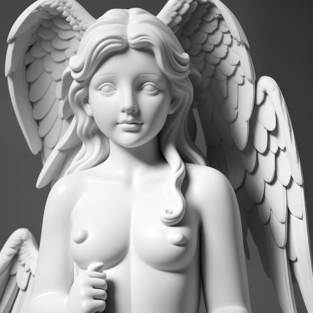 black and white angel