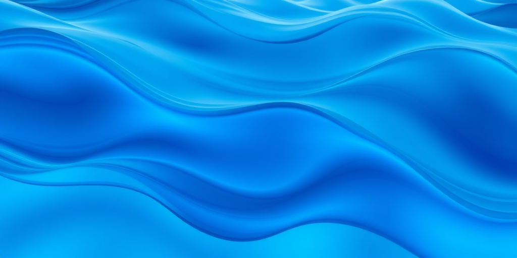 Generate a digital abstract image of flowing blue waves with smooth gradients and soft curves captured with a DSLR camera, 50mm lens, f/2.8 aperture, 1/200 sec shutter speed, ISO 100, in natural light for enhanced clarity and detail.