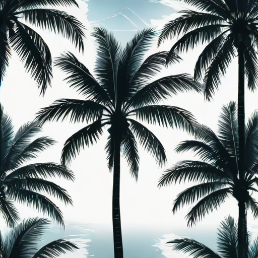 transparent palm trees