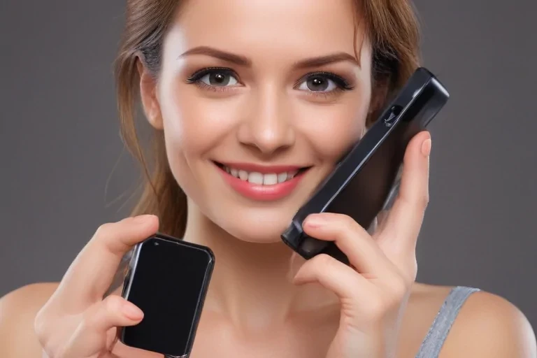 holding phone