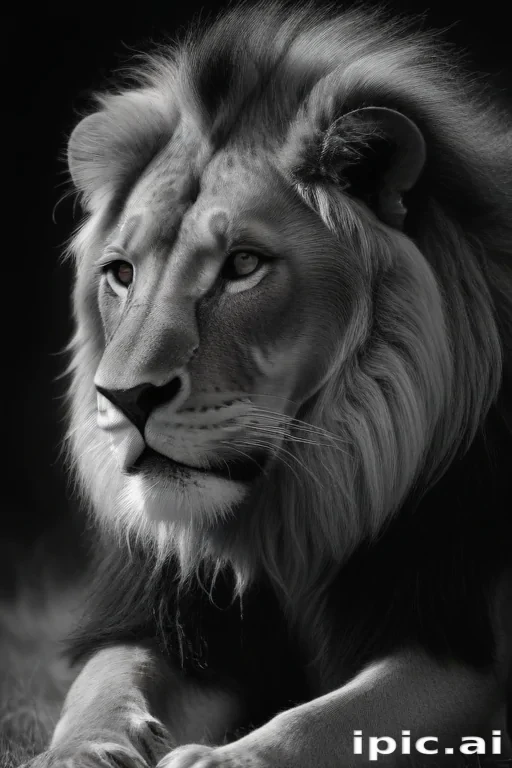 lion black and white pictures