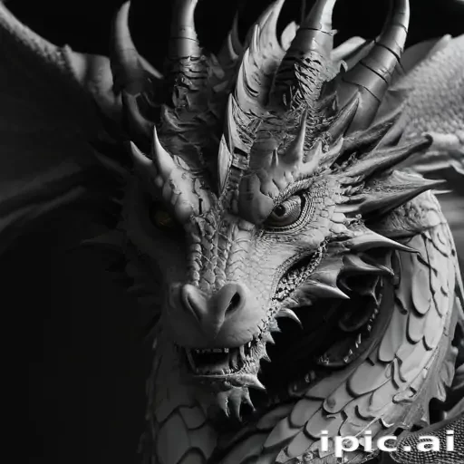 dragon black and white