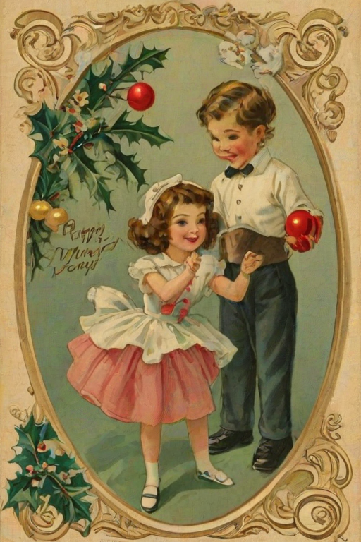 happy new year vintage